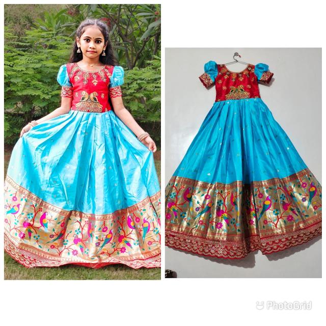 Kids gown silk Surat kidswear market